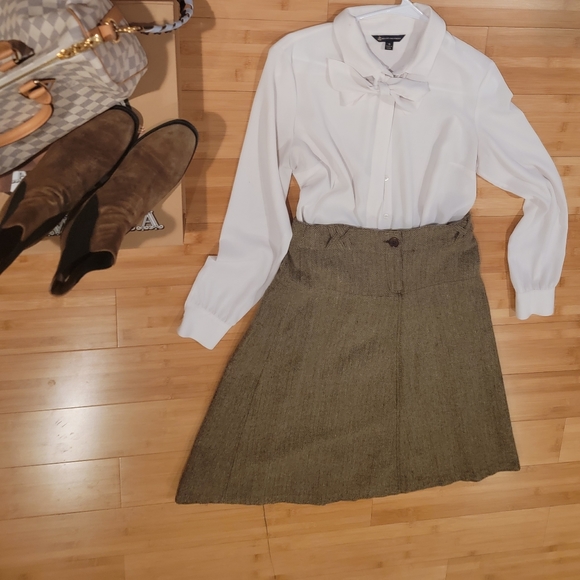 Vintage H&M brown pinstripe skirt size 6 - Picture 3 of 7